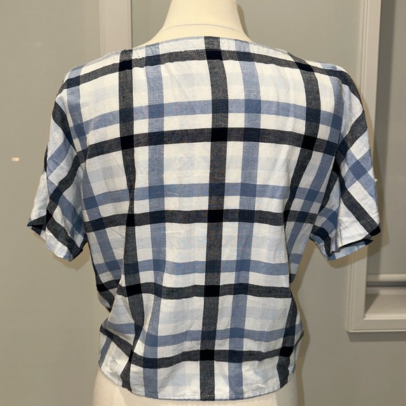Style & Co Plaid Tie Front Top - Picture 3 of 3